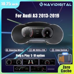10.25'' Prelingcar Digital Dashboard For Audi A3 8P A3 8V2008-2019 Years Car Lcd Panel Speedometer Virtual Cockpit