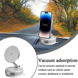 Vacuum Magnetic Car Phone Holder Strong Suction Cup Mobile Phone Holder 360-Degree Rotating Automotive Cellphone Mount