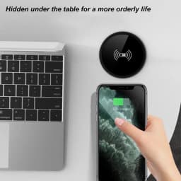 Invisible Wireless Charger Desk Hole Recessed Charger Grommet Fast Charging Station Cordless Desktop Charging Mat For Tabletop