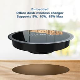 Invisible Wireless Charger Desk Hole Recessed Charger Grommet Fast Charging Station Cordless Desktop Charging Mat For Tabletop
