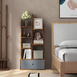 GOFLAME 7-Tier Open-Back Bookshelf Wooden Bookcase Organizer Storage Display Shelves
