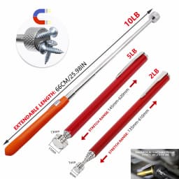 3-in-1 Magnetic Pickup Tool Telescopic Pen Mini Magnet Pick Up Tool Extendable Pickup Rod Stick for Picking Up Screws Nut Bolt