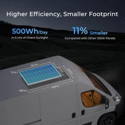 Renogy 100W Solar Panel N-Type, 12V 100 Watt Solar Panel 16Bb 25% High-Efficiency, N-Type Solar Panels for Rv Marine Boat