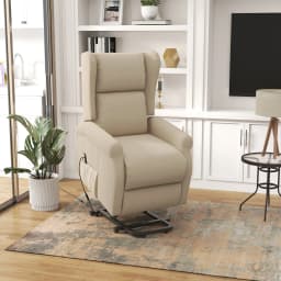 HOMCOM Power Lift Chair for the Elderly Fabric Recliner Armchair w/ Remote