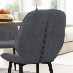 HOMCOM Dining Chairs Set of 2 Upholstered Kitchen Chairs w/ Metal Legs Grey