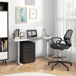 Vinsetto 3 Drawer File Cabinet, Lockable Metal Filling Cabinet, Black