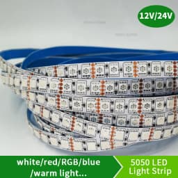 DC12V 5m SMD 5050 LED Strip 120LEDs/m Flexible LED Strip Tape Lighting RGB /Warm white/White 5050 LED High Brightness