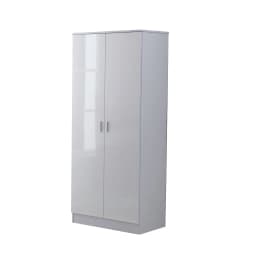 HOMCOM High Gloss 3 Trio Wardrobe Set Drawers Bedroom Furniture Chest Bedside
