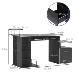 HOMCOM Wood Computer Desk Laptop Workstation Drawer Shelf for Home Office