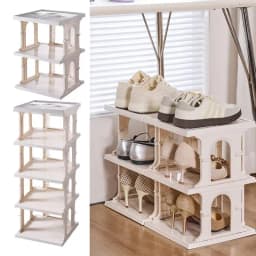 Foldable Shoe Storage Rack Portable Multi-Tier Shoe Organizer Rack Organizer Simple No Assembly Storage Rack Large Capacity Shoe