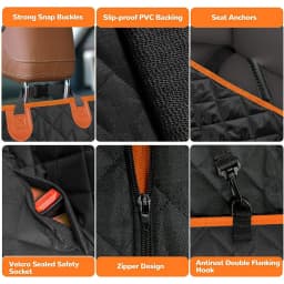 Universal Waterproof Dog Car Seat Cover for Back Seat Pet Car Seat Cover with Mesh Window Double-Layer Thickening Anti-Dirty