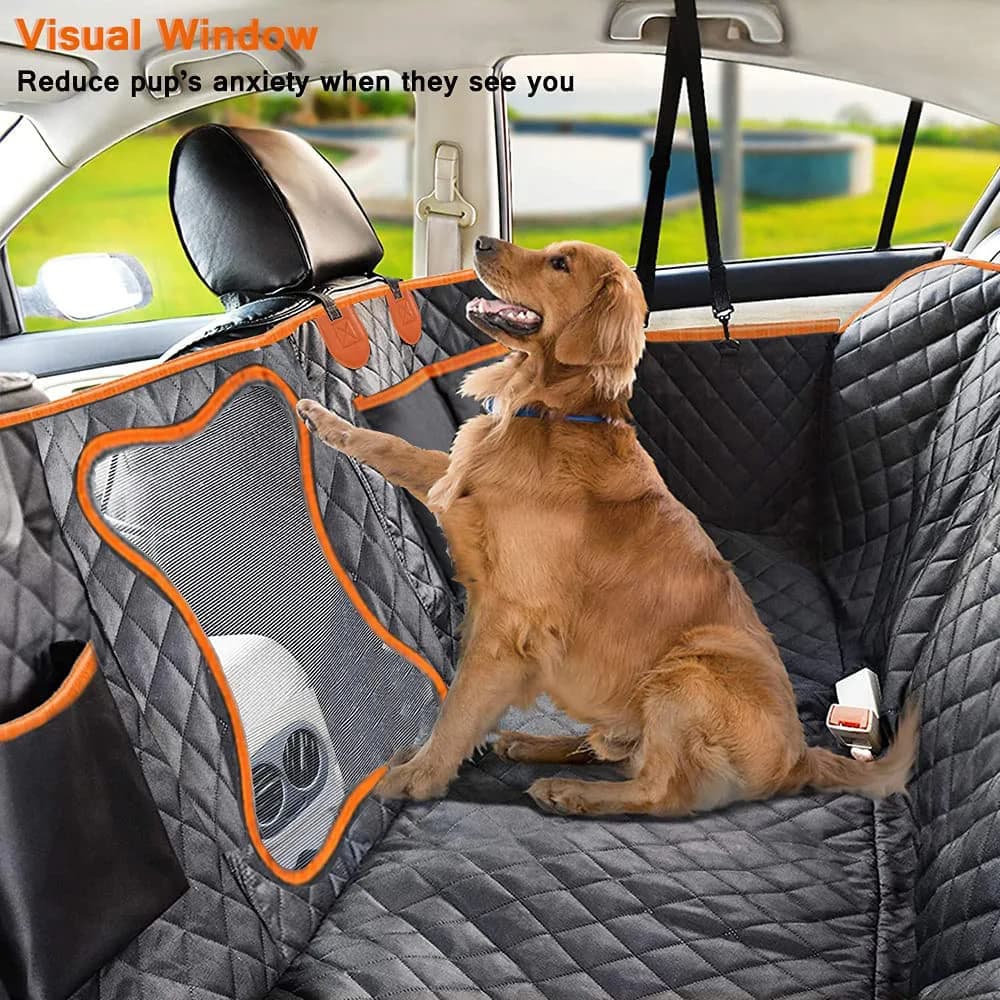 Universal Waterproof Dog Car Seat Cover for Back Seat Pet Car Seat Cover with Mesh Window Double-Layer Thickening Anti-Dirty