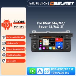 8+128G AI Voice Car Android Auto Radio for BMW E46 M3 318 320 325 330 335 Carplay 4G LTE Multimedia Player GPS Autoradio RDS SWC
