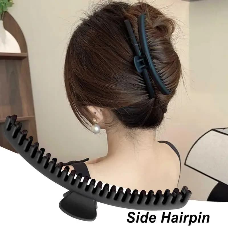 Claw Hair Clips for Women 2 Pack Portable Small Hair Claw Non-Slip Banana Hairpins Big Barrettes Slim Bun Pins Strong Grip Clips