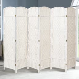 【Lifeideas】Folding Weave Fiber Room Divider Privacy Screen for Home