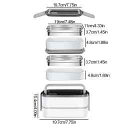 Thermal Lunch Box 2-Layer Meal Lunch Box With Handle Leak-Resistant Salad Bowl For School Travel Outdoor Work Camping