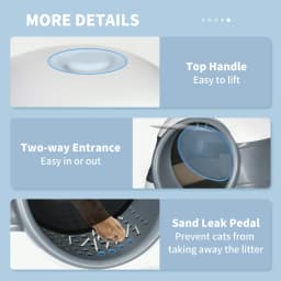 PawHut Foldable Cat Litter Tray Hooded Cat Litter Box w/ High Side