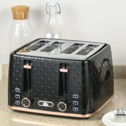 HOMCOM Toaster with 4 Slot, 7 Browning Levels, 1600W, Colourful Honeycomb