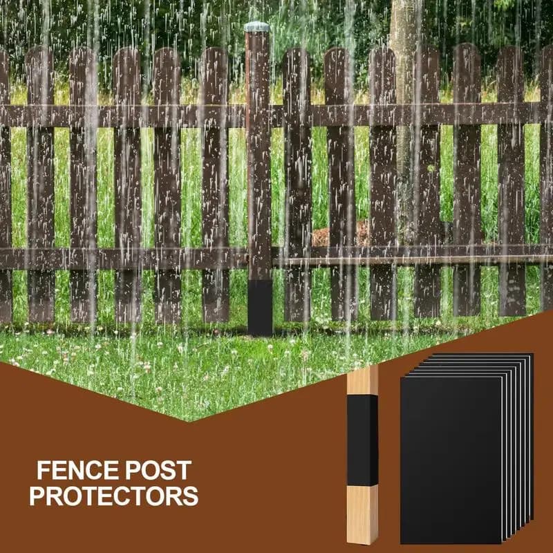 Fence Pole Wrap 8x Waterproof Rot Protector 42.5x26.5cm/16.73x10.43 Inch Self-adhesive Protection Cover Outdoor Protective