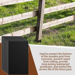 Fence Pole Wrap 8x Waterproof Rot Protector 42.5x26.5cm/16.73x10.43 Inch Self-adhesive Protection Cover Outdoor Protective