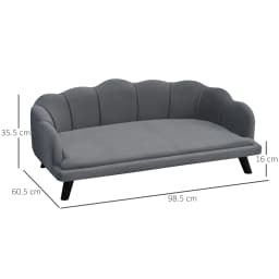 PawHut Dog Sofa, Pet Couch Bed for Medium, Large Dogs w/ Legs, Cushion