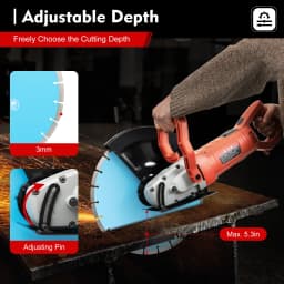220V 3000W Electric Concrete Saw Pure Copper Motor 3800r/min Circular Saw 13.5cm Max Depth Marble&Concrete Cutting Concrete Tool
