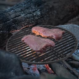 Voltsify Circular Cast Iron Grilling Grate, Dual Side Grid for BBQ Searing Vegetables, Fruits and Meats