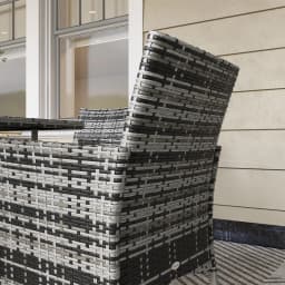 Outsunny 4 Seater Rattan Set with Cushions, PE Rattan Garden Furniture Set, Glass Top Table, Outdoor Table and Chairs