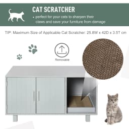 PawHut Cat Litter Box Enclosure & House w/ Nightstand/End Table Design