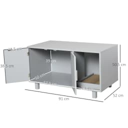 PawHut Cat Litter Box Enclosure & House w/ Nightstand/End Table Design