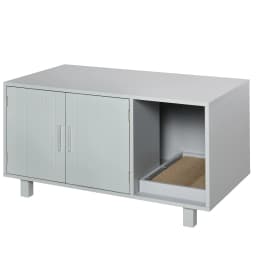 PawHut Cat Litter Box Enclosure & House w/ Nightstand/End Table Design