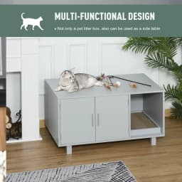 PawHut Cat Litter Box Enclosure & House w/ Nightstand/End Table Design