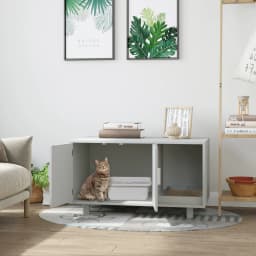 PawHut Cat Litter Box Enclosure & House w/ Nightstand/End Table Design