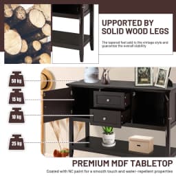 GOFLAME Console Sofa Table Narrow Entryway Table W/ 2 Drawers & 2 Storage Cabinets