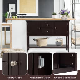 GOFLAME Console Sofa Table Narrow Entryway Table W/ 2 Drawers & 2 Storage Cabinets