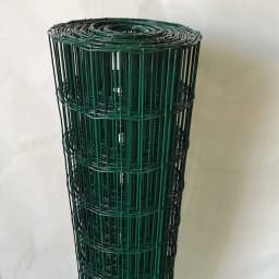 Green Wire Mesh Roll Green PVC Coated, 7.5cm x10cm Hole, 2mm Wire Thickness, for Window Guards Vegetable Crop Protection