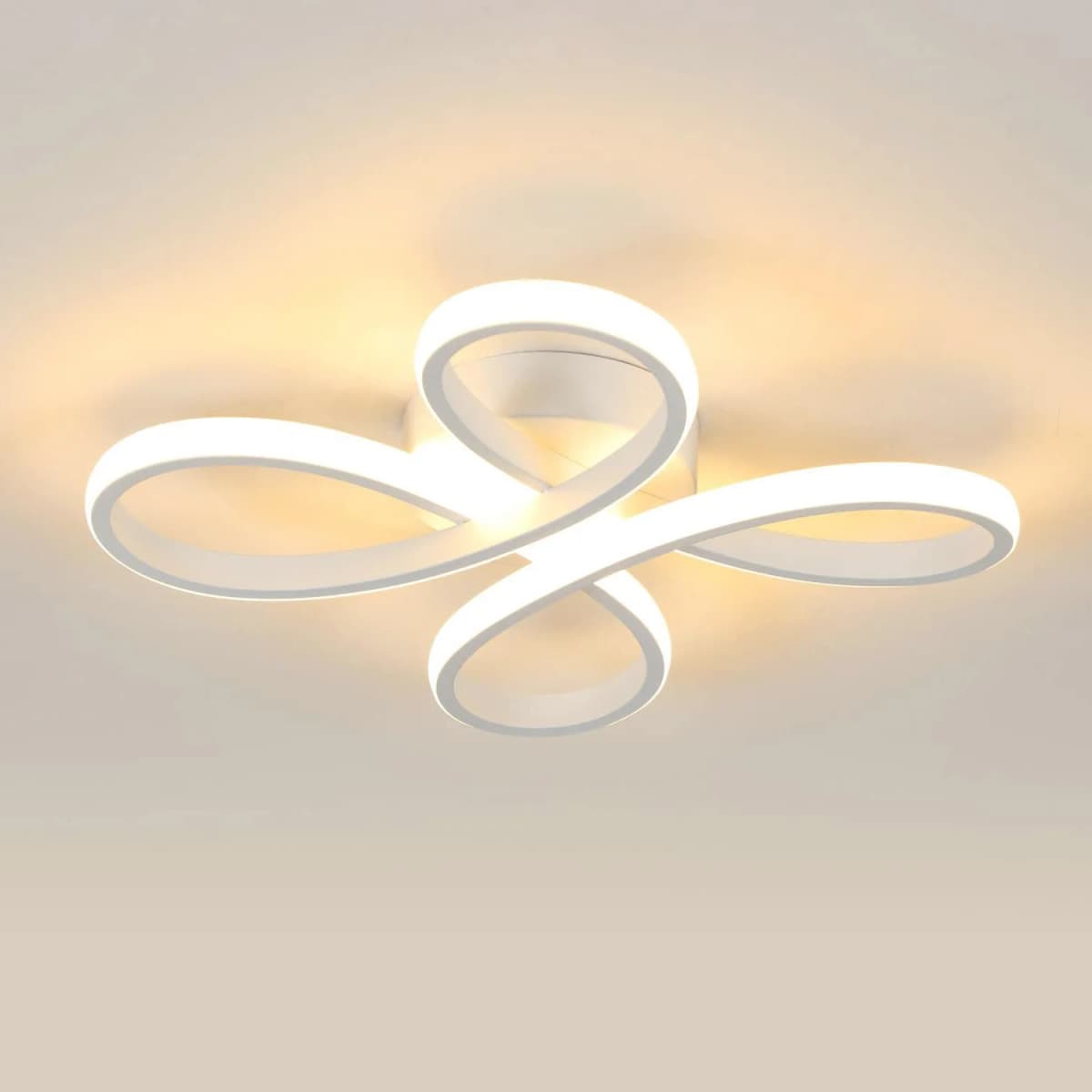 Modern LED Ceiling Light,Ceiling Lamp 30W 3400LM,Acrylic Ceiling Lighting with Flower Shape for Bedroom,Warm Light 3000K