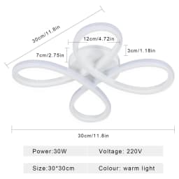 Modern LED Ceiling Light,Ceiling Lamp 30W 3400LM,Acrylic Ceiling Lighting with Flower Shape for Bedroom,Warm Light 3000K