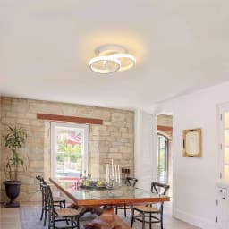 Modern Ceiling Lamp 22W Indoor Double Ring Warm White LED Ceiling Light 3000K Acrylic Metal Ceiling Light for Bedroom