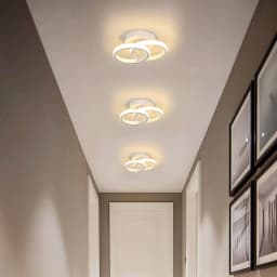 Modern Ceiling Lamp 22W Indoor Double Ring Warm White LED Ceiling Light 3000K Acrylic Metal Ceiling Light for Bedroom
