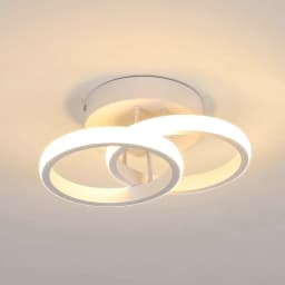 Modern Ceiling Lamp 22W Indoor Double Ring Warm White LED Ceiling Light 3000K Acrylic Metal Ceiling Light for Bedroom