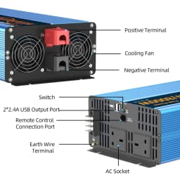U.K Plug 4000W Pure Sine Wave Power Inverter 8000W DC 12V/24V To AC 240V Voltage Converter Solar Car Inverter Transformer