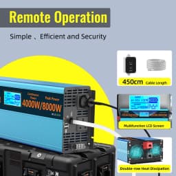 U.K Plug 4000W Pure Sine Wave Power Inverter 8000W DC 12V/24V To AC 240V Voltage Converter Solar Car Inverter Transformer