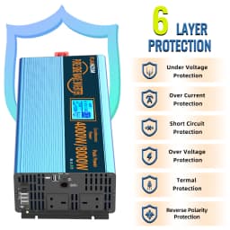 U.K Plug 4000W Pure Sine Wave Power Inverter 8000W DC 12V/24V To AC 240V Voltage Converter Solar Car Inverter Transformer