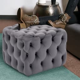 Modern multifunctional shoe changing stool square velvet cushion button footstool stylish home bedroom living room makeup stool
