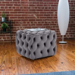Modern multifunctional shoe changing stool square velvet cushion button footstool stylish home bedroom living room makeup stool