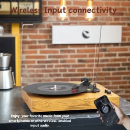 Maio E300 Belt-Driven Vintage Gramophone Device, Vinyl Record, Turntable, High-Fidelity Stereo, Built-In Speaker, 3-Speed