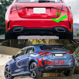Rear Bumper Diffuser Lip with Exhaust Tips for Mercedes Benz A Class W177 A160 A180 A200 A220 A250 Hatchback A45 Look 2019+
