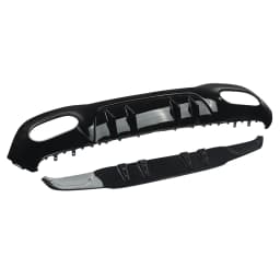 Rear Bumper Diffuser Lip with Exhaust Tips for Mercedes Benz A Class W177 A160 A180 A200 A220 A250 Hatchback A45 Look 2019+