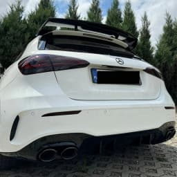 Rear Bumper Diffuser Lip with Exhaust Tips for Mercedes Benz A Class W177 A160 A180 A200 A220 A250 Hatchback A45 Look 2019+